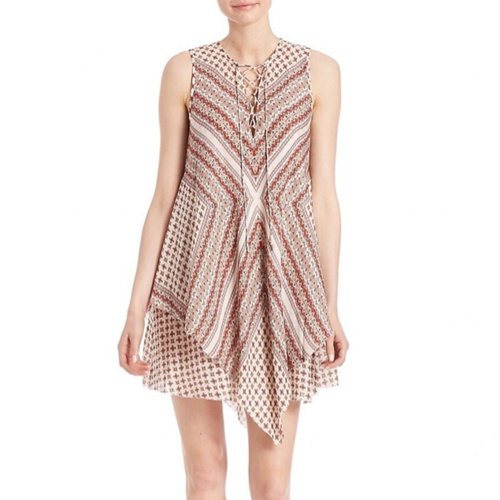 Derek Lam 10 Crosby Layered Lace Up Silk Dress!